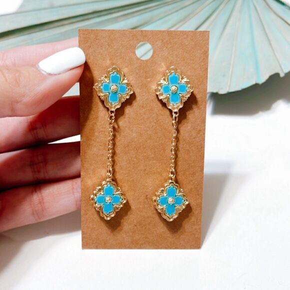 flower drop earrings #6 - Picture 1 of 4
